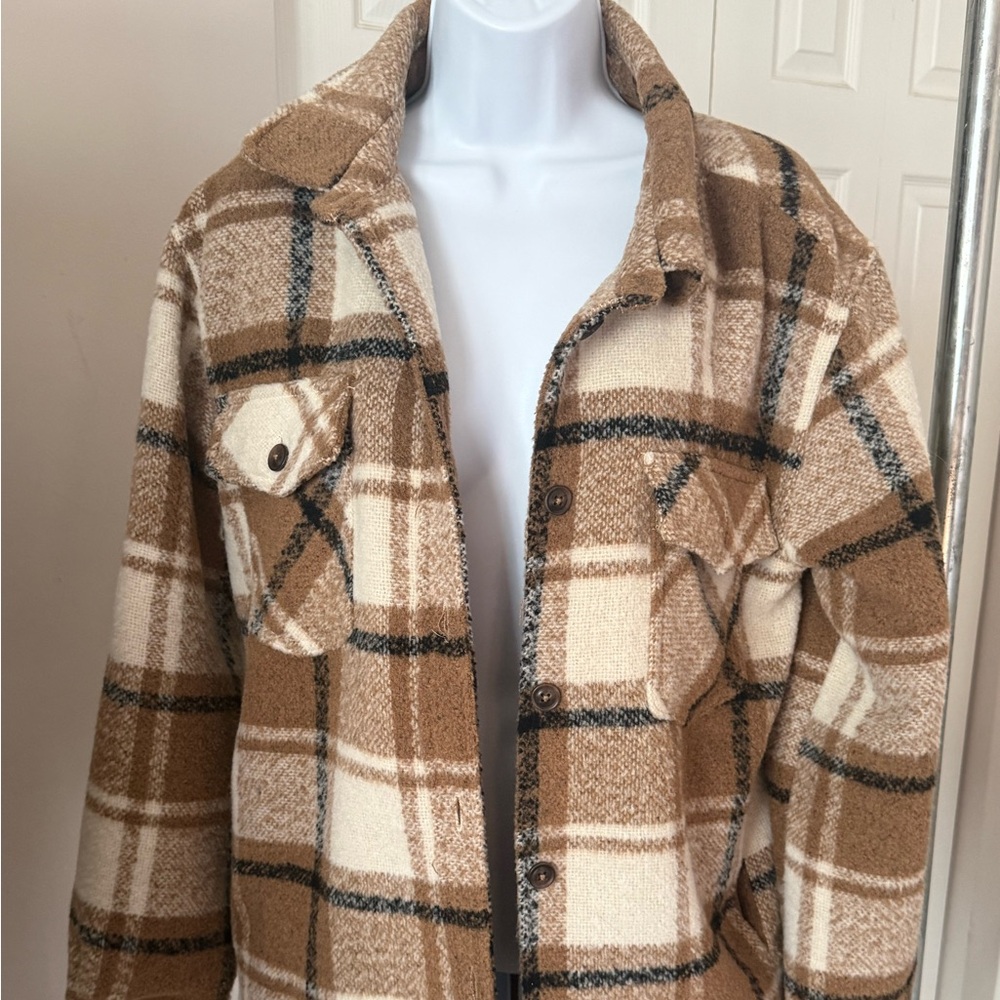 Altered State - Plaid Tan and Cream Shacket